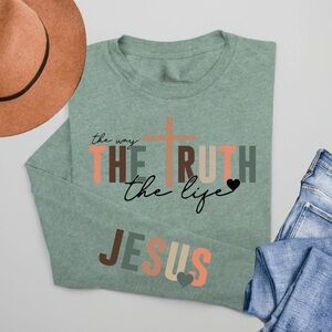 Love In Faith Long Sleeve Shirt Heather Sage (Green) 2X NIB